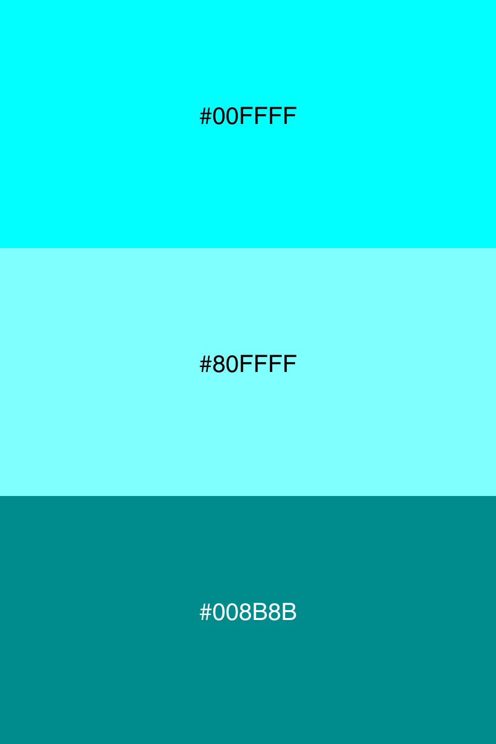 Variationer af cyan for dybde.