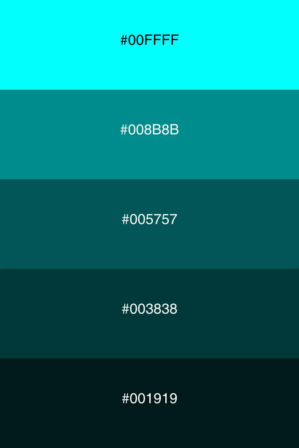En mørk og intens palet med mystiske nuancer af cyan.
