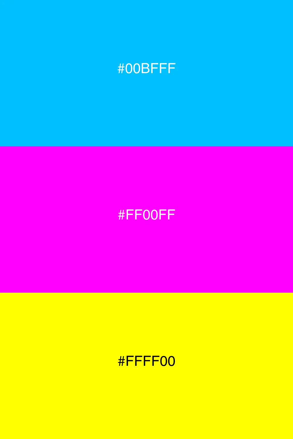 Livlig kombination af tre farver.