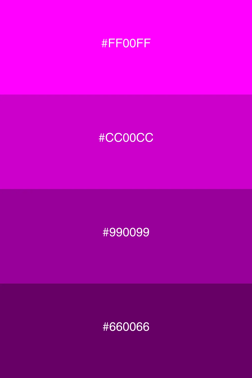 Variationer af magenta for dybde.