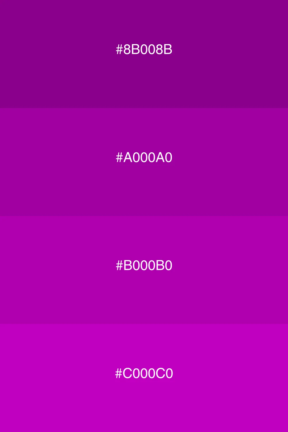 En harmonisk monokromatisk palet med nuancer af Magenta.