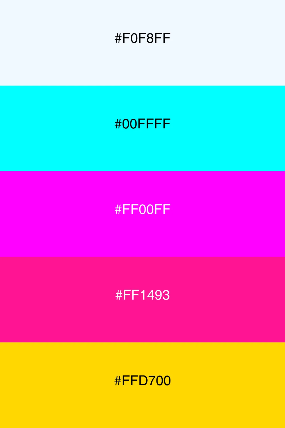A vibrant neon palette full of energy and fun.