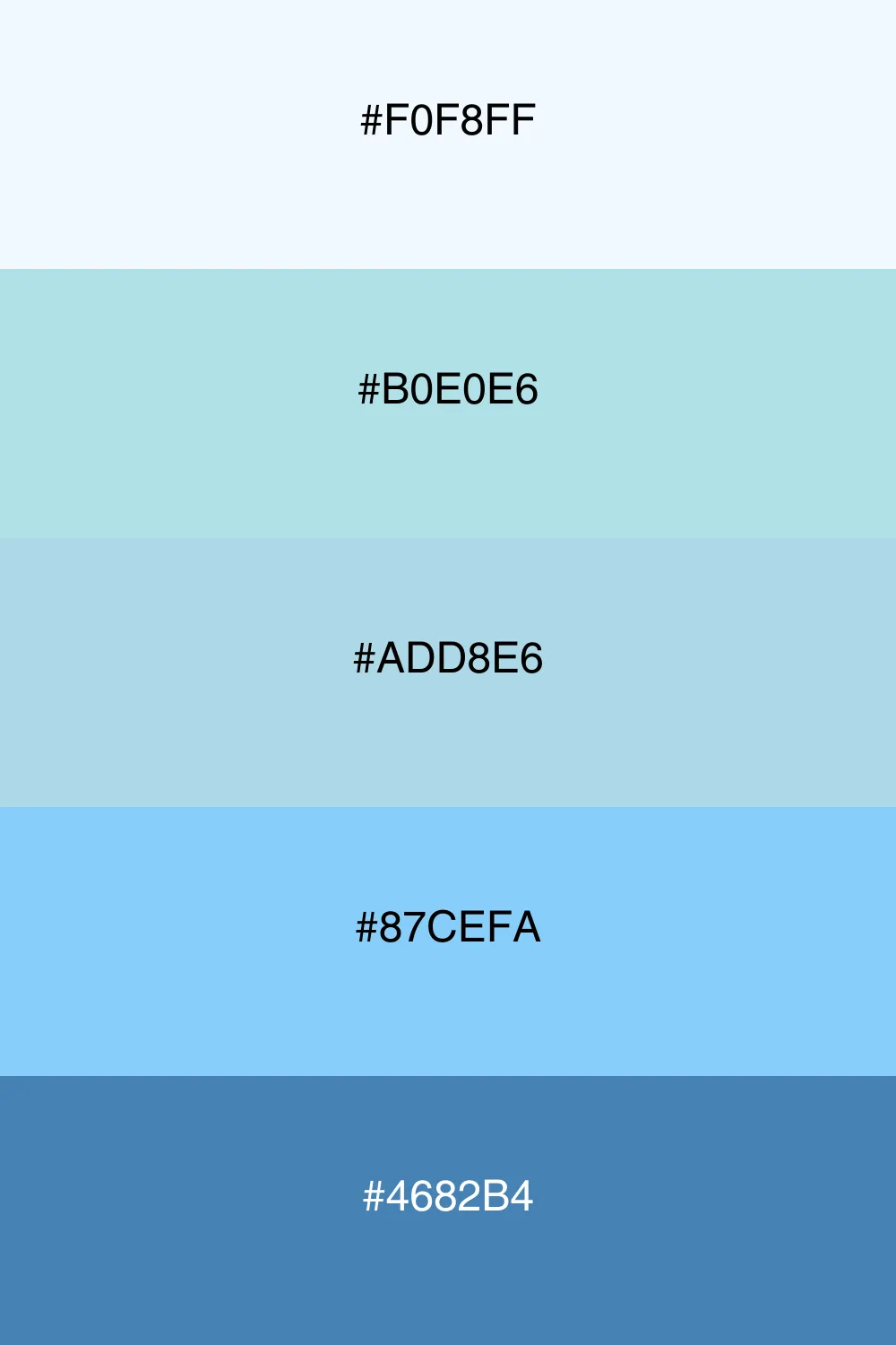 A tranquil palette inspired by clear blue skies.