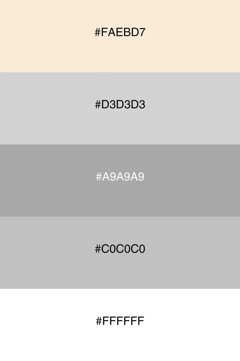 A balanced and calm neutral palette for modern designs.