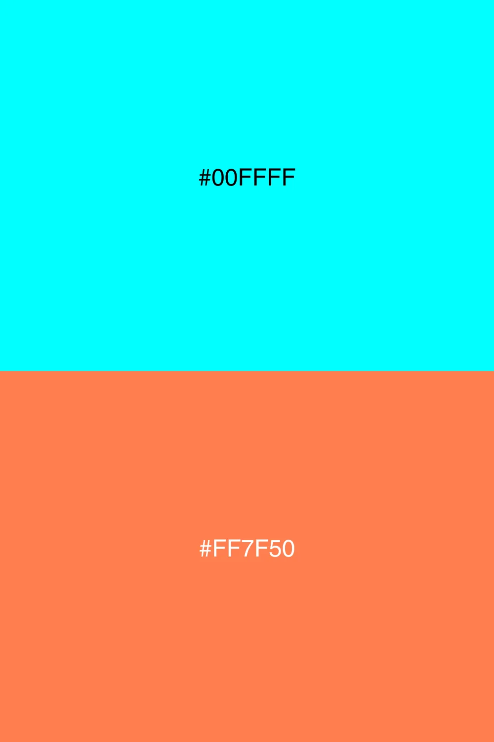 A lively palette combining aqua and coral tones.