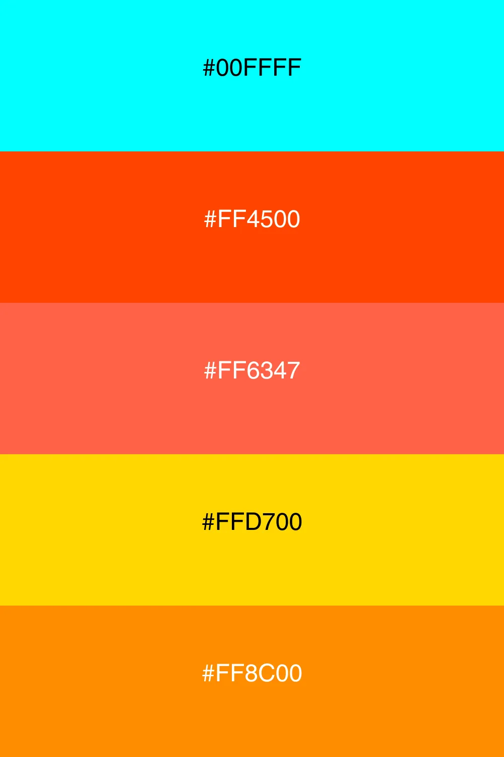 A striking palette inspired by sunset colors.