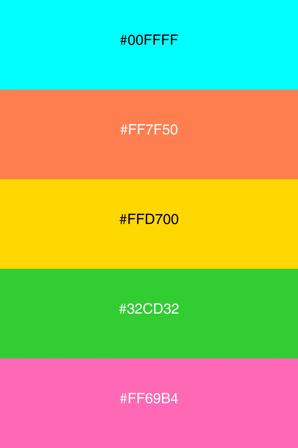 A vibrant palette evoking tropical vibes and fun.