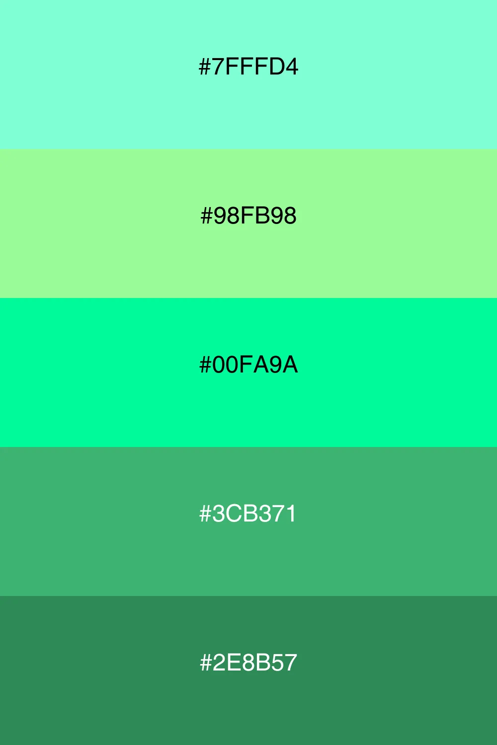 A fresh and vibrant palette inspired by minty greens.