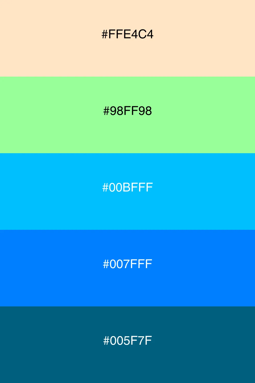 A fresh and harmonious palette with minty tones.