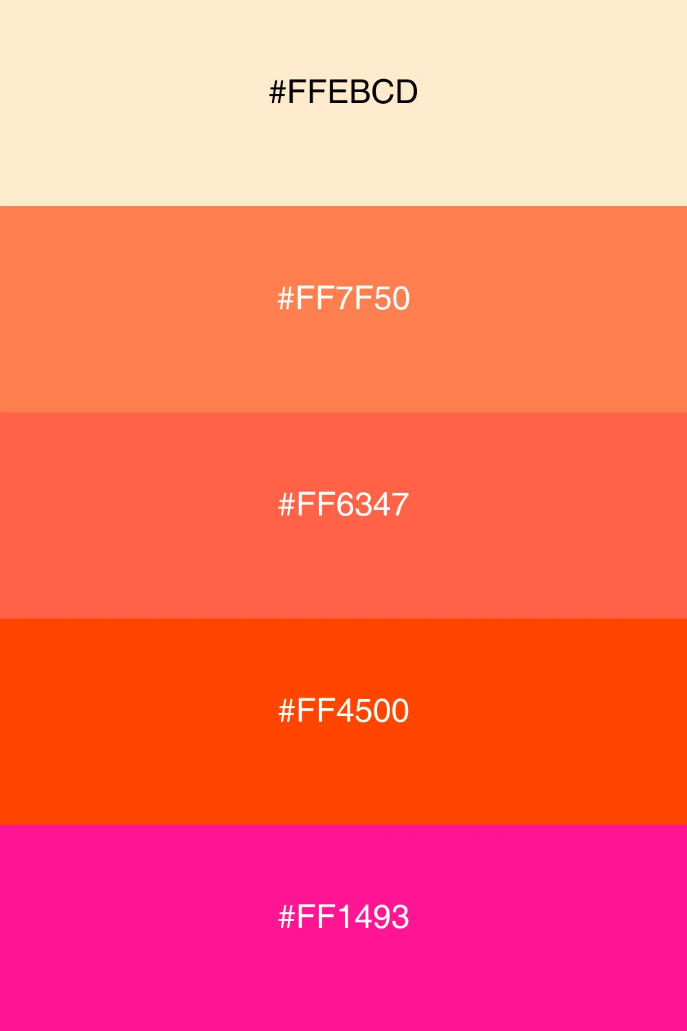 A vibrant palette inspired by the colors of sunset.