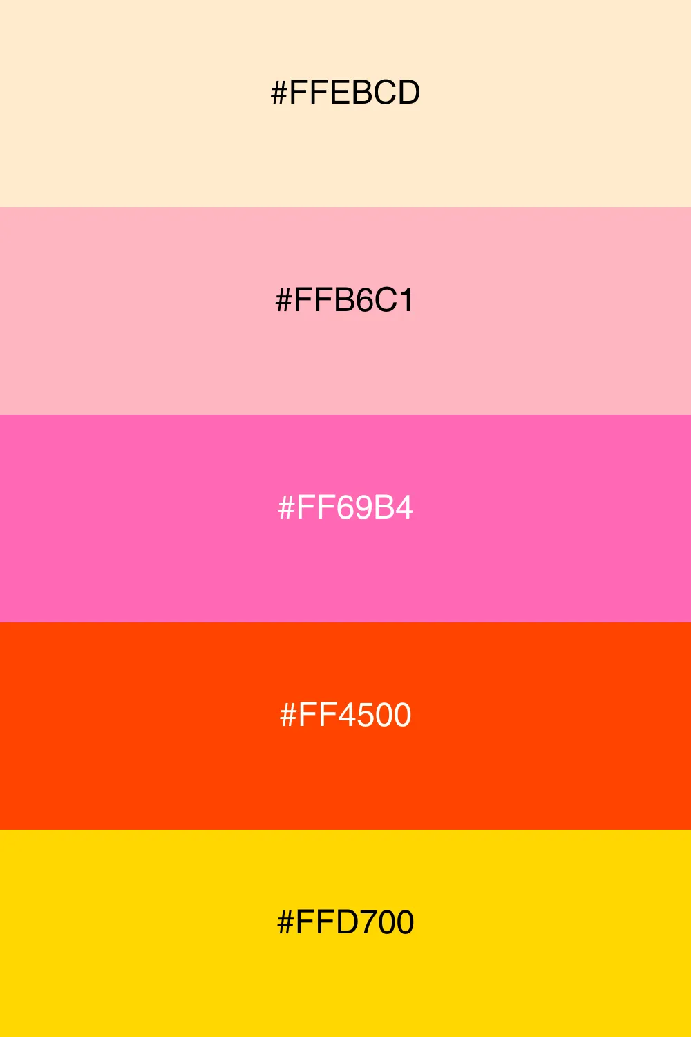 A vibrant palette inspired by the colors of sunset.