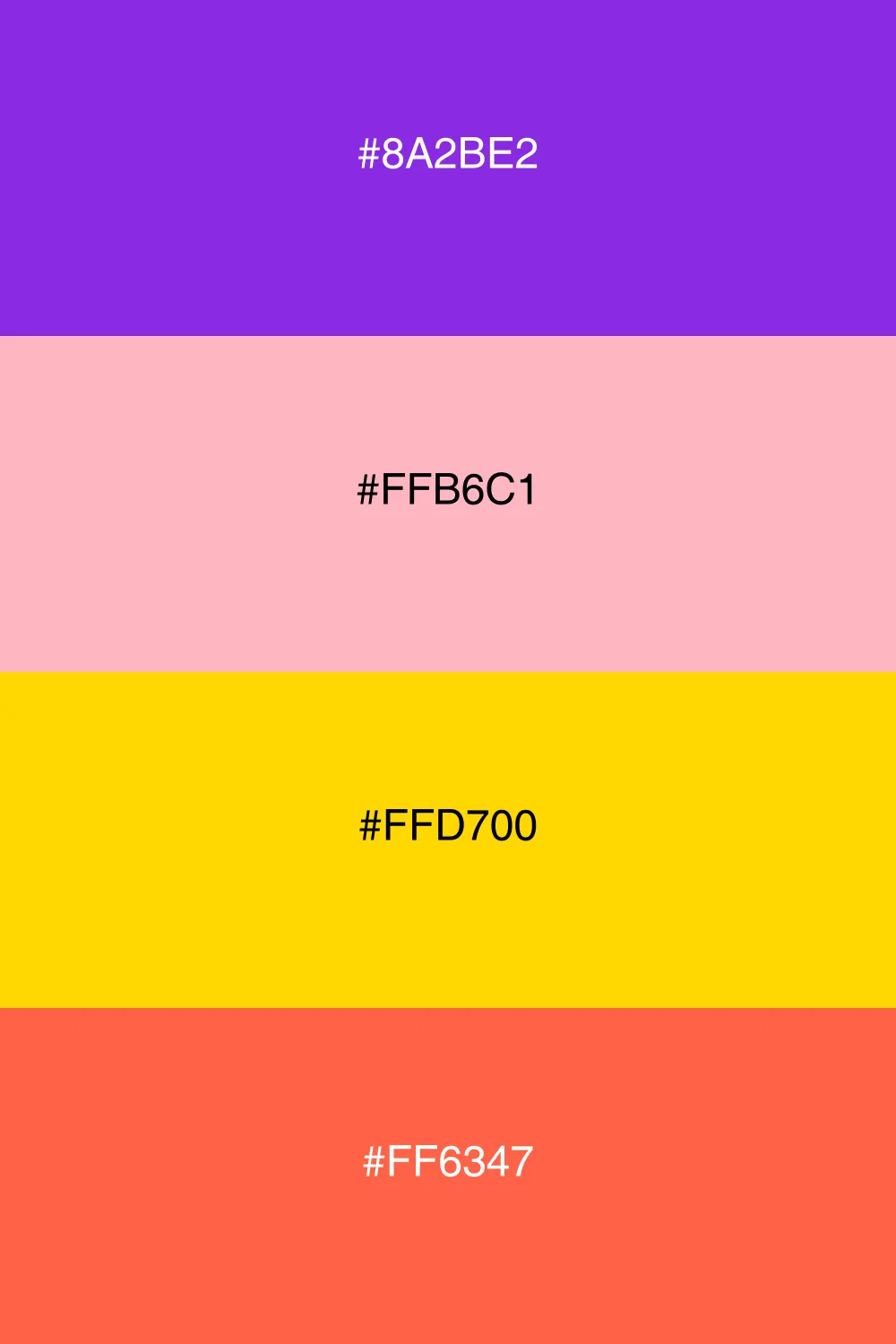 A warm palette inspired by the colors of a sunset.