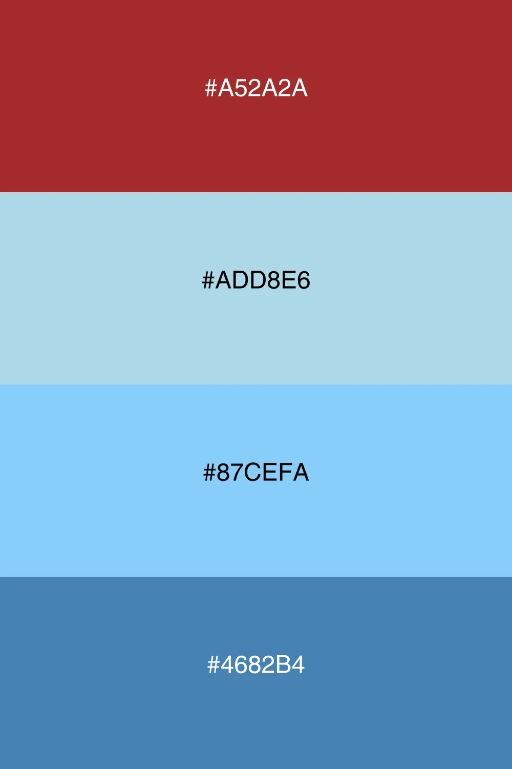 A serene palette blending brown with calming blues.
