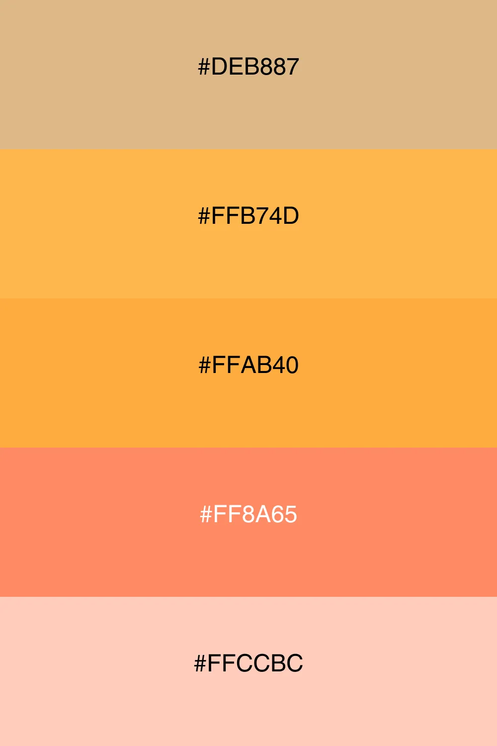 A warm palette inspired by the glow of a sunset.