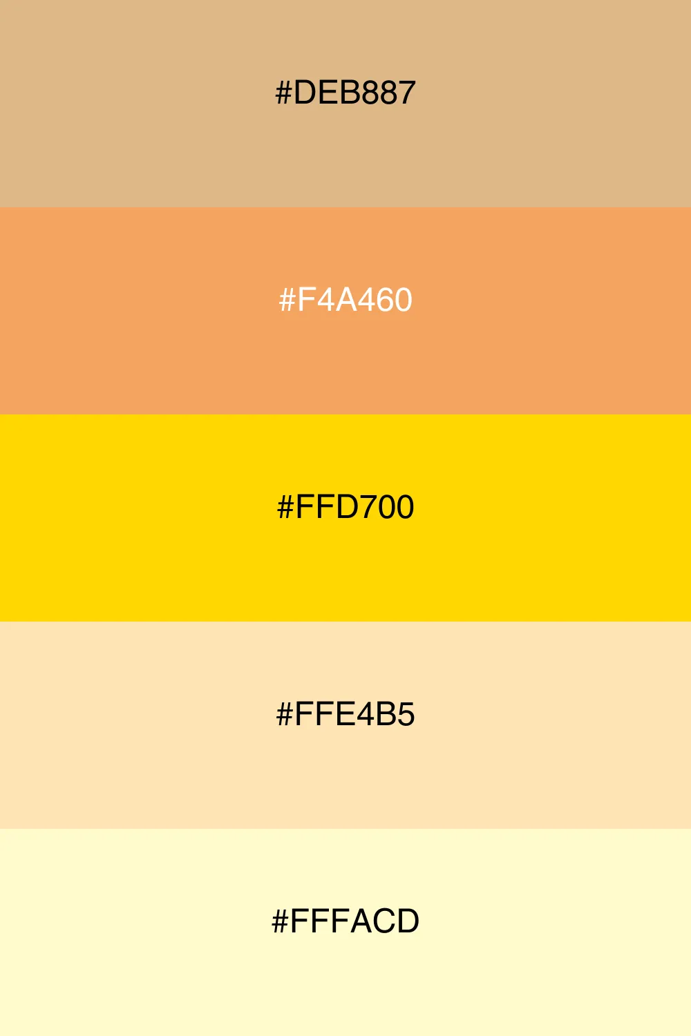 Bright and sunny colors reminiscent of golden sands.