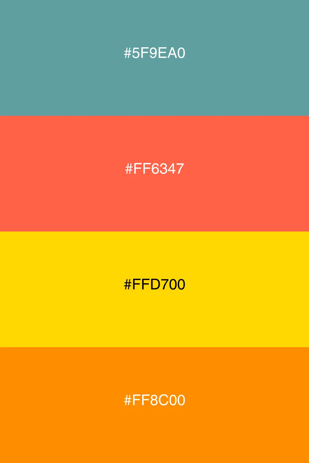 A warm palette inspired by the colors of a sunset.