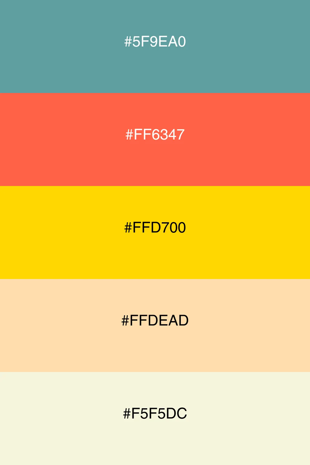 A vibrant palette inspired by sunset colors.