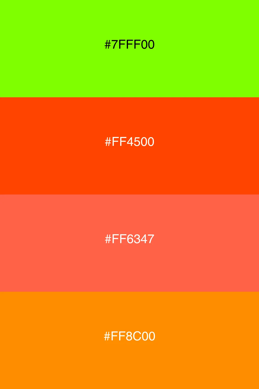 A vibrant palette inspired by the colors of sunset.