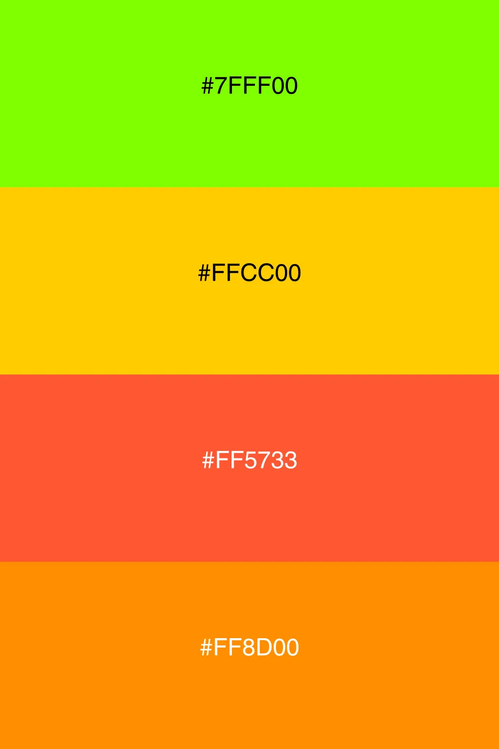 A vibrant tropical palette full of fun and energy.