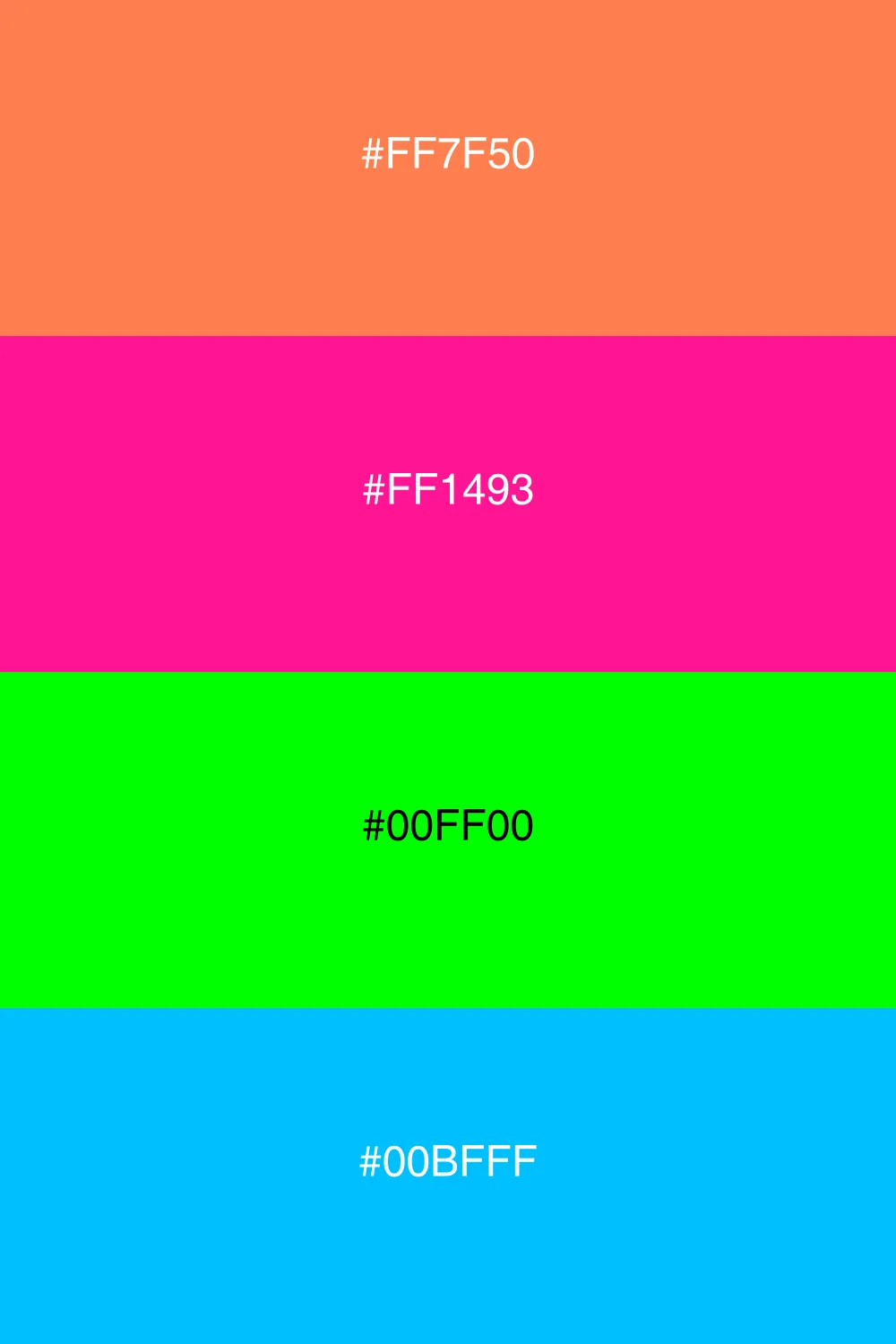 A bold and playful neon palette with vibrant colors.