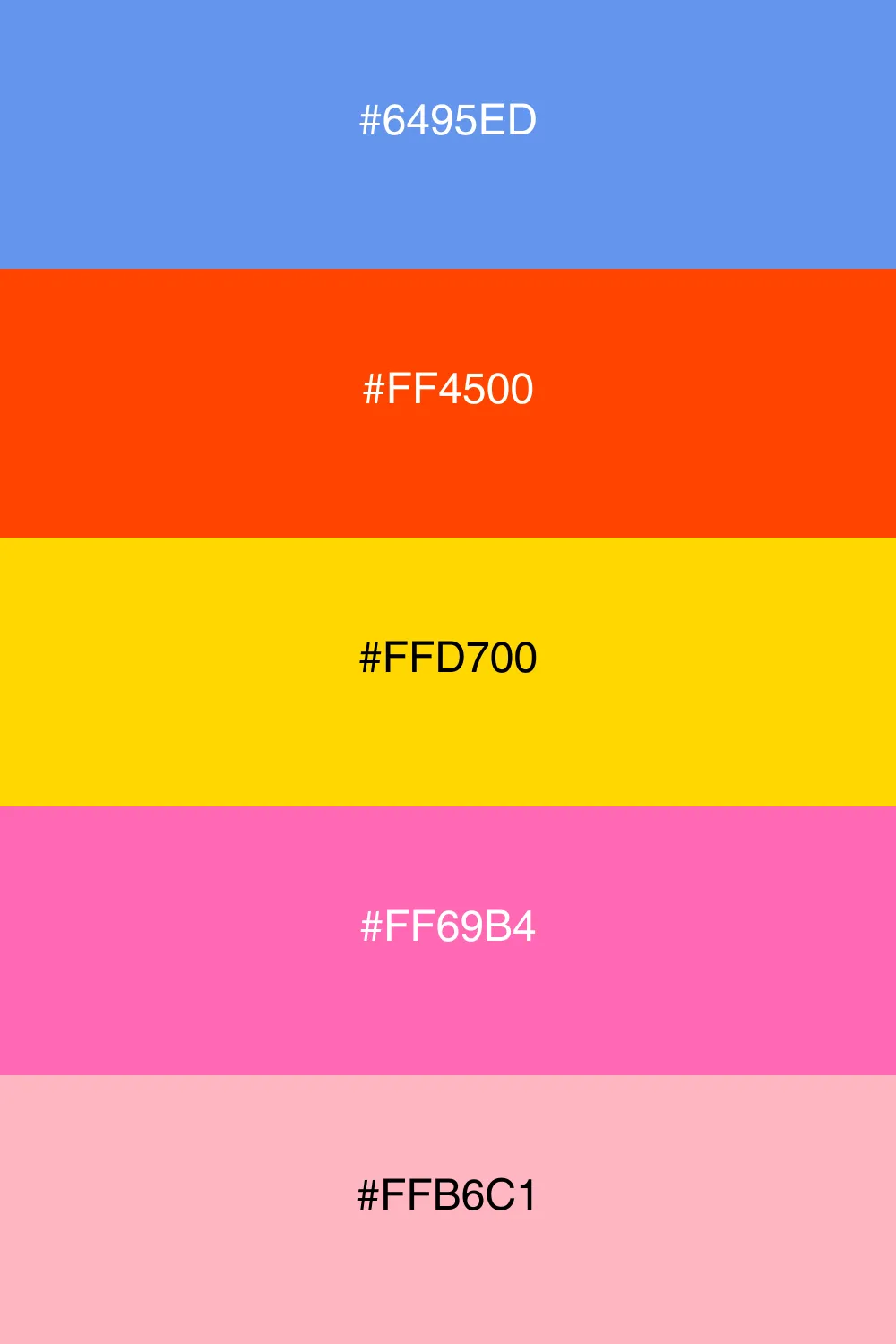 A bold palette capturing the essence of a sunset.