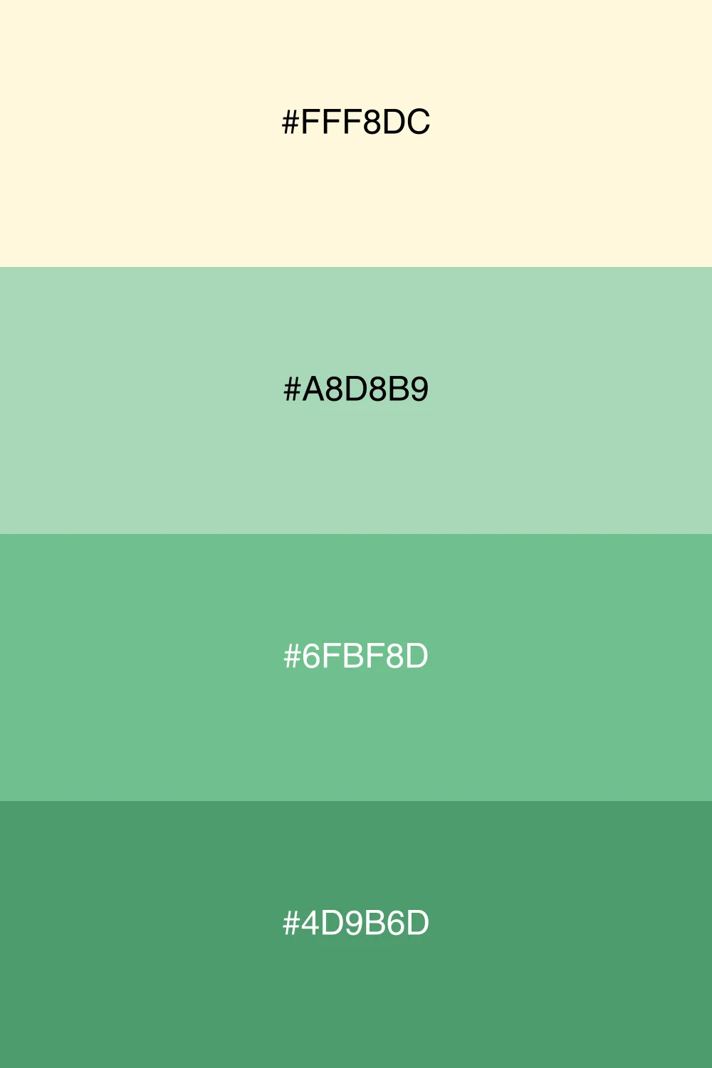A fresh palette inspired by nature's calming greens.