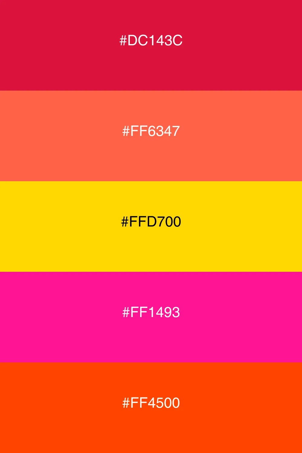 A vibrant and festive palette perfect for celebrations.
