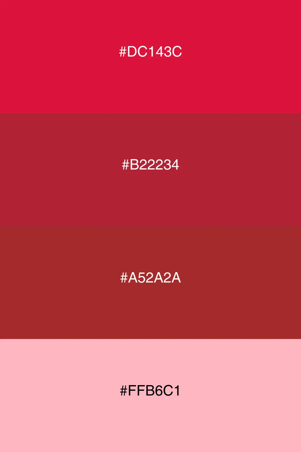Variations of crimson for depth.