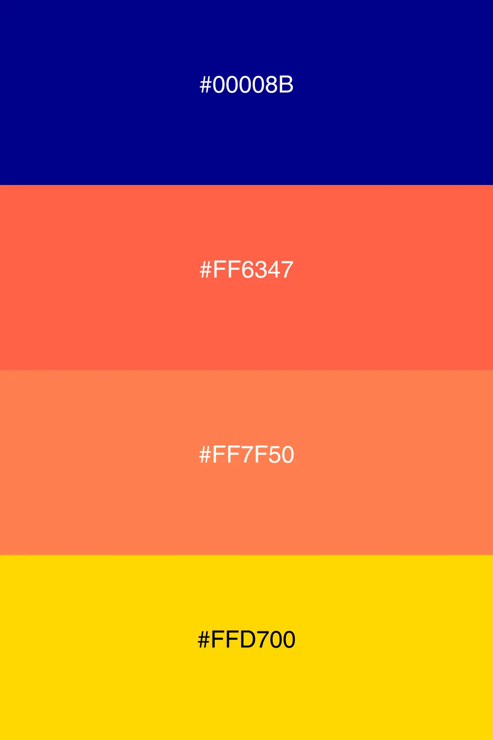 A warm palette inspired by the colors of sunset.