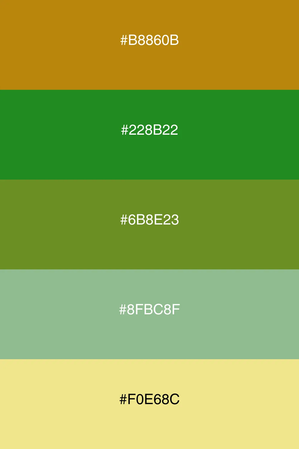 A vibrant palette inspired by the golden hues of a forest.