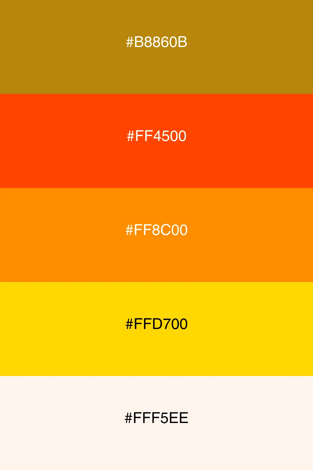 A vibrant sunset palette that radiates warmth and joy.