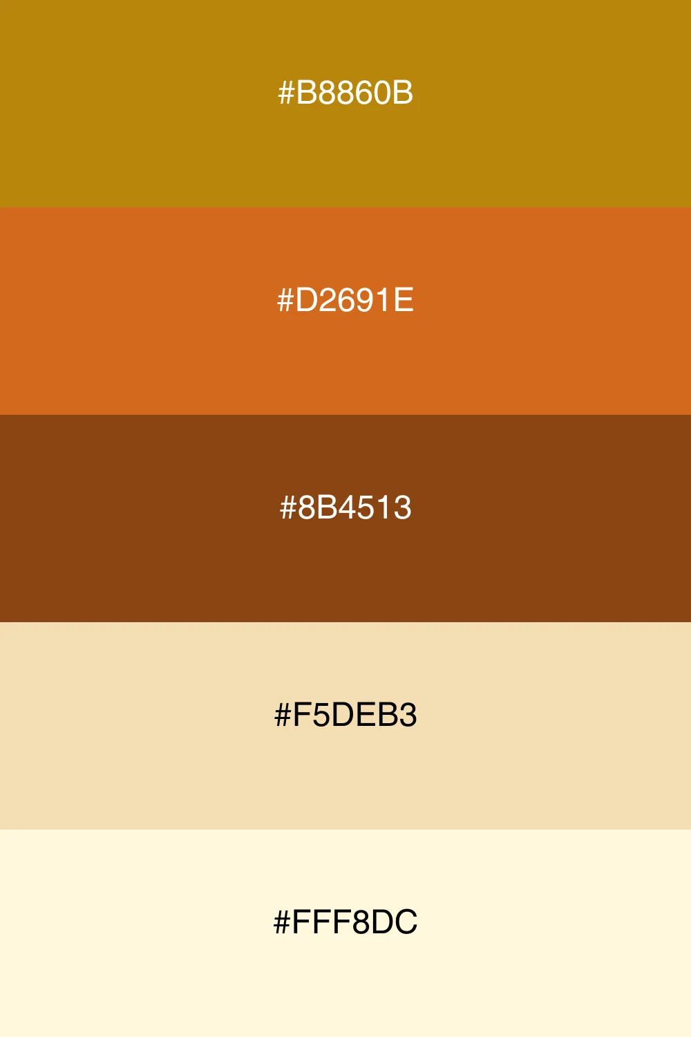 A charming rustic palette inspired by nature's warmth.