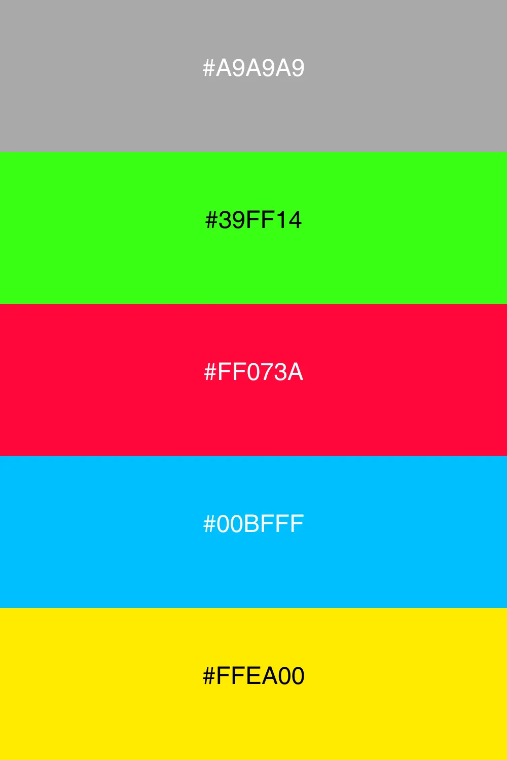 A vibrant neon palette that pops with energy.