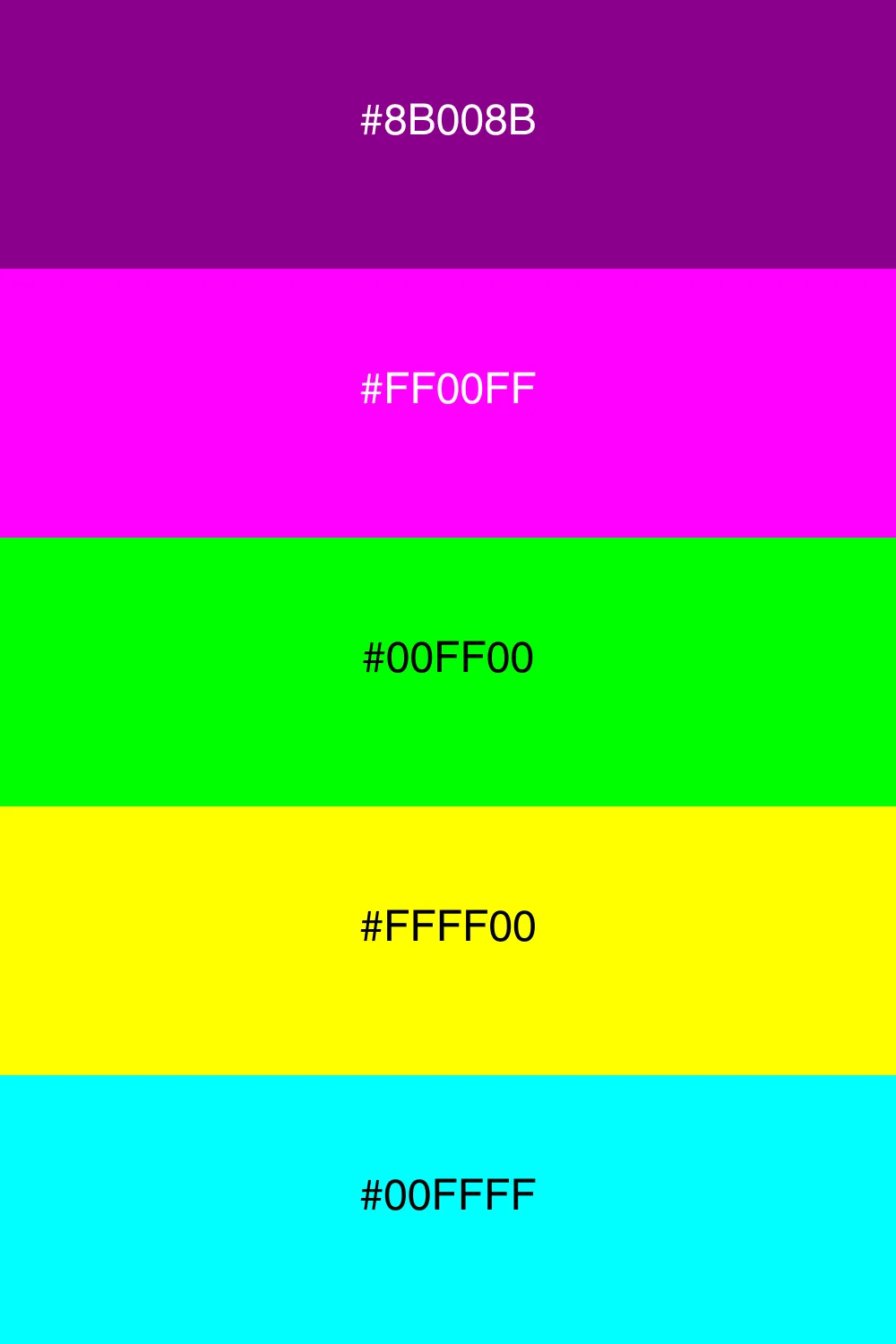 A vibrant neon palette that exudes energy and fun.