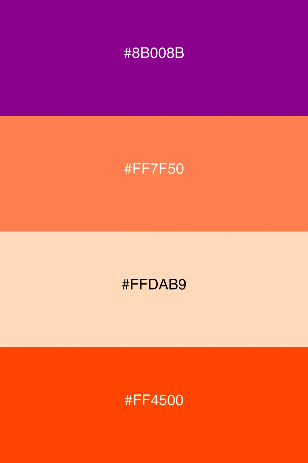 A romantic sunset palette with warm and vibrant hues.