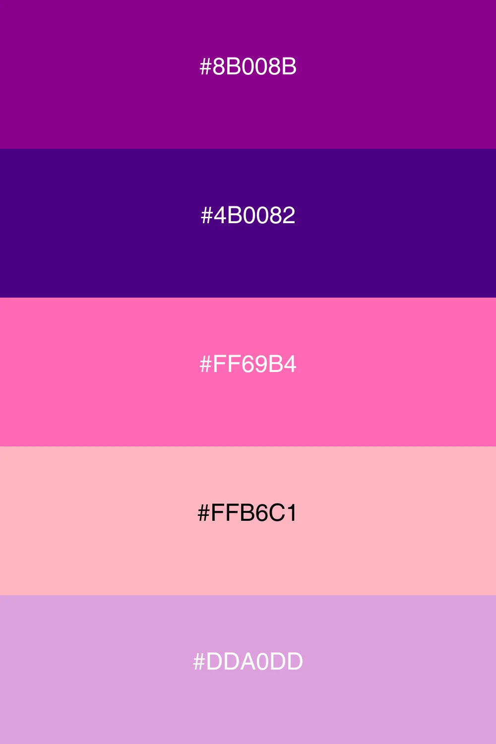 A vibrant mix of magenta and soft pastels.