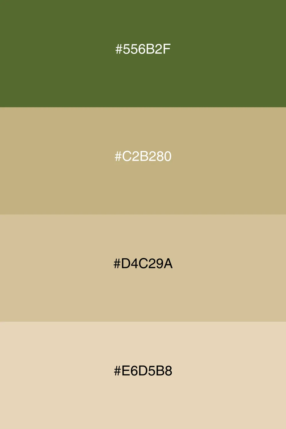 A luxurious palette combining olive and gold tones.