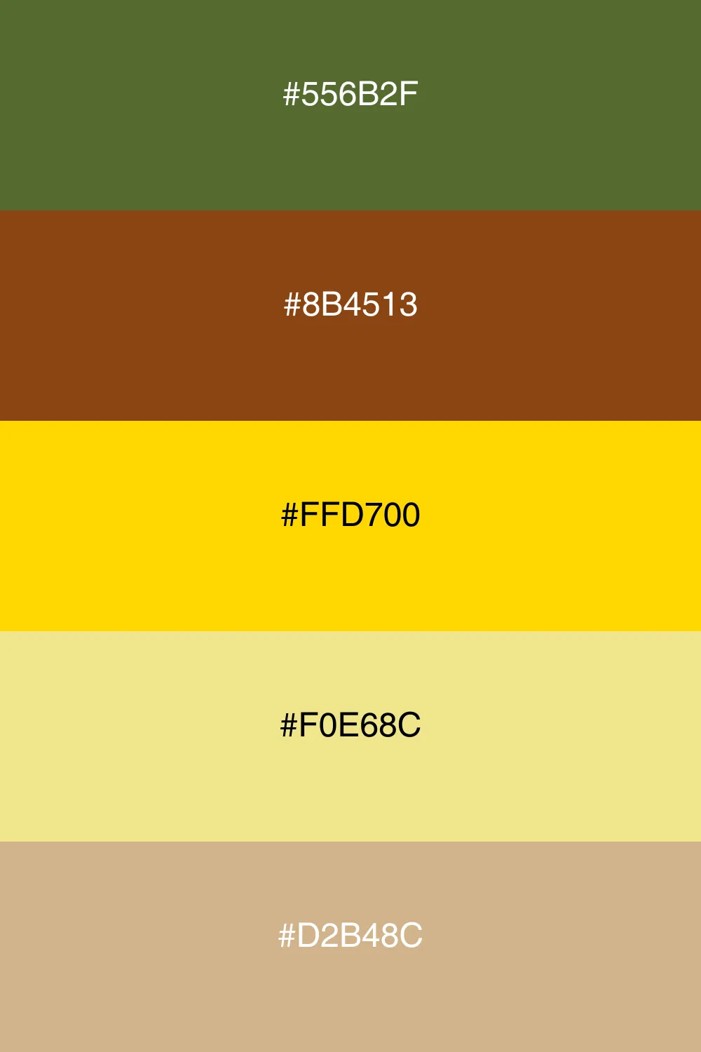 A warm palette inspired by nature's olive groves.