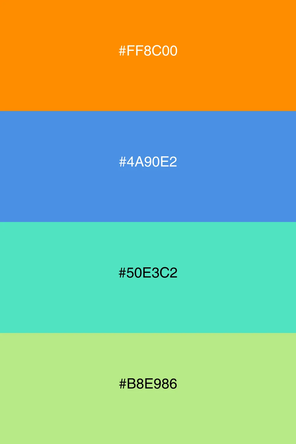 A fresh palette with cool tones contrasting DarkOrange.