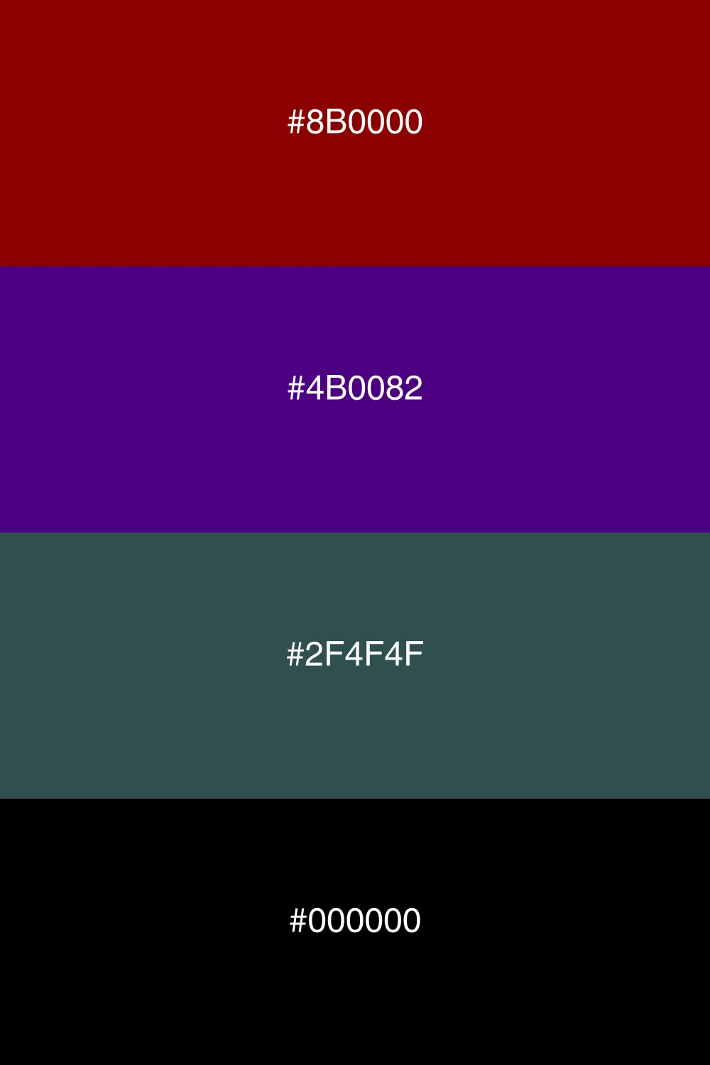 A moody dark palette with intense and dramatic colors.