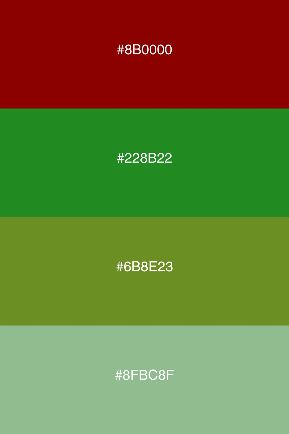A natural forest palette with earthy and refreshing tones.