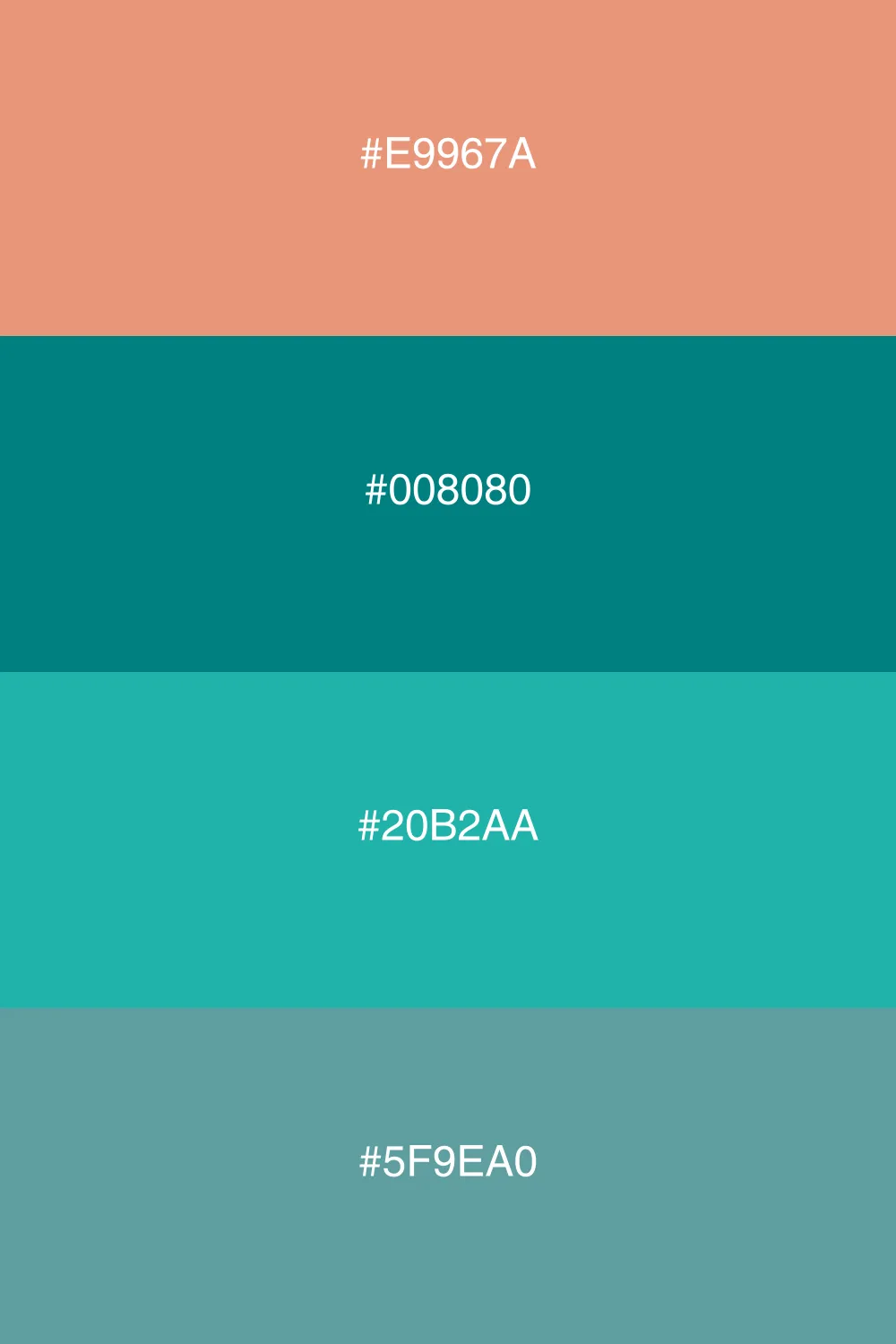 A refreshing palette that harmonizes salmon and teal.
