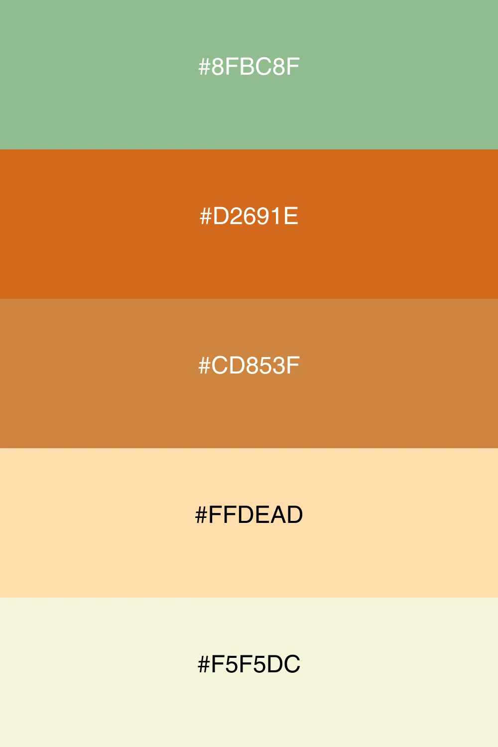 A warm palette inspired by autumn leaves and harvest.