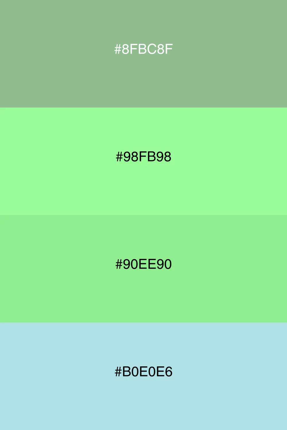 A soft green palette that feels light and refreshing.
