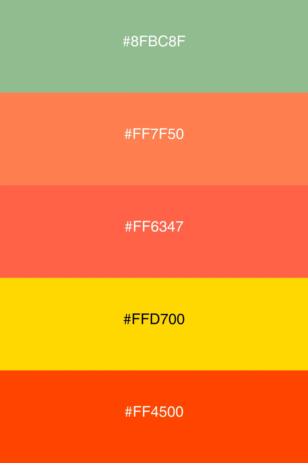 A bold palette capturing the essence of a sunset.