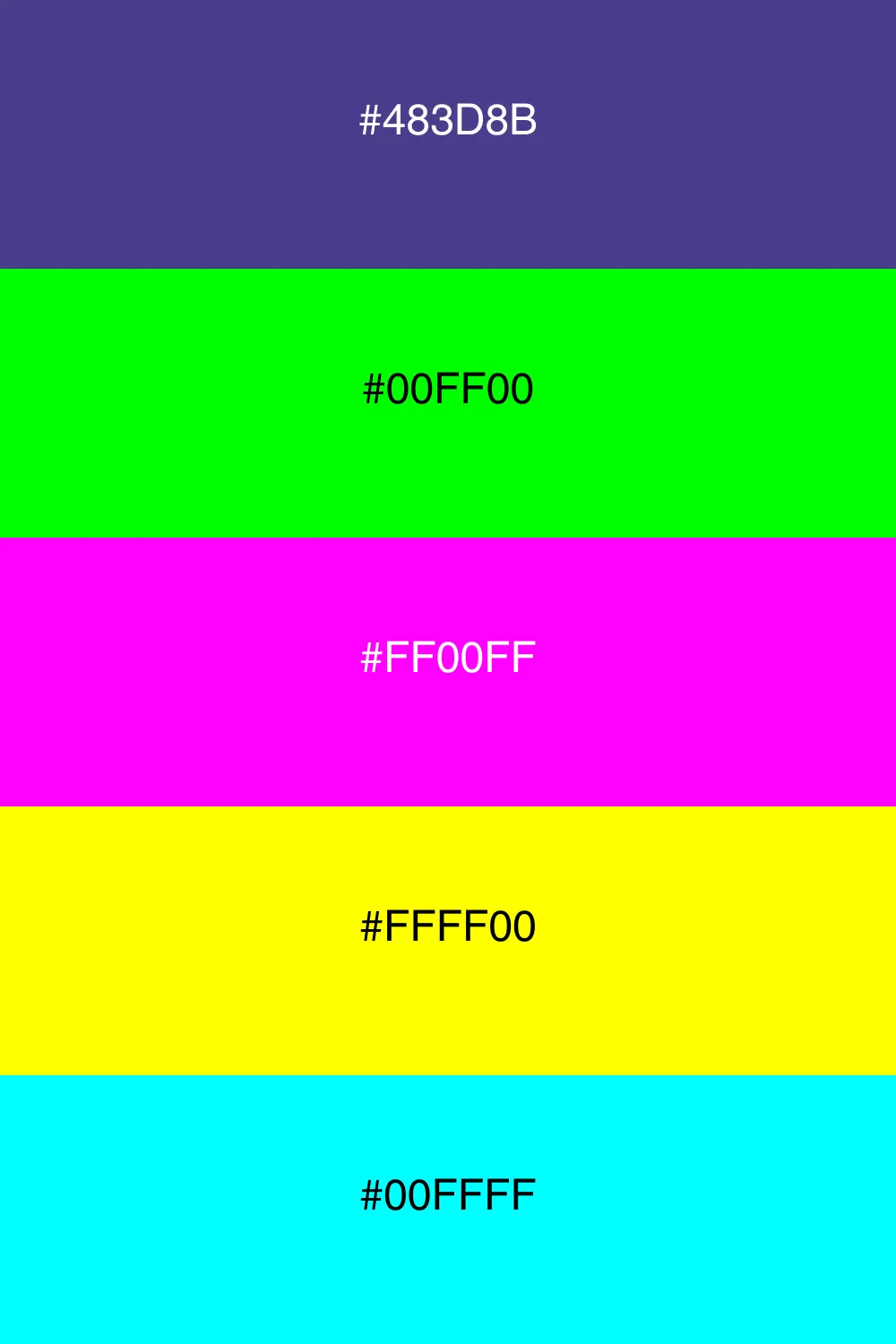 A vibrant neon palette full of energy and boldness.