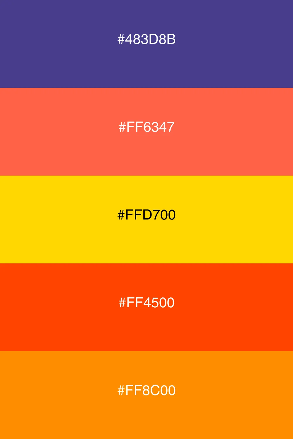 A vibrant warm palette inspired by sunset colors.