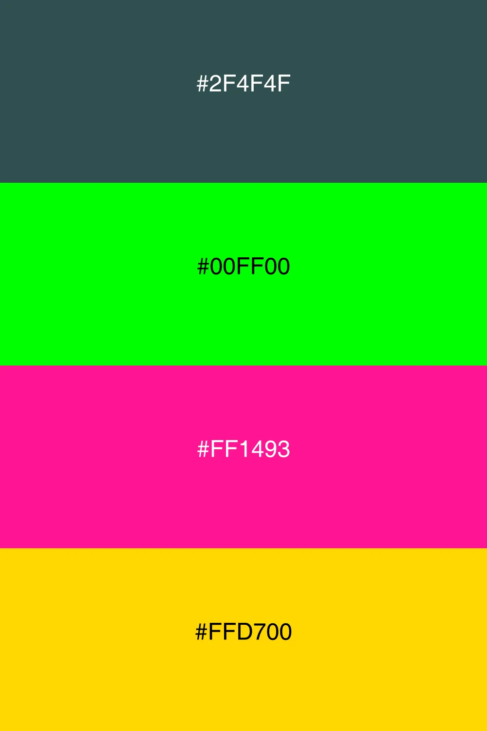 A vibrant neon palette that energizes and excites.