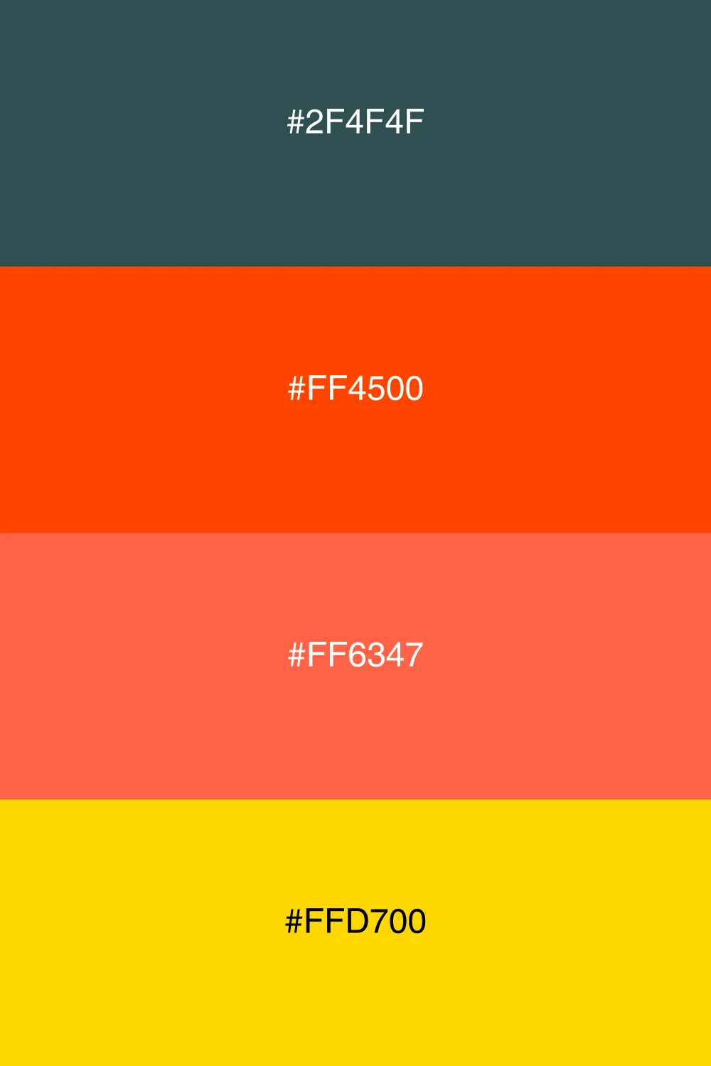 A vibrant palette inspired by the colors of sunset.