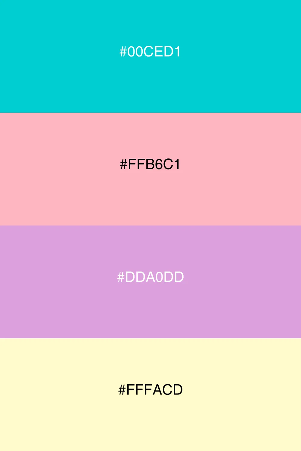 A playful and dreamy palette with soft pastel tones.